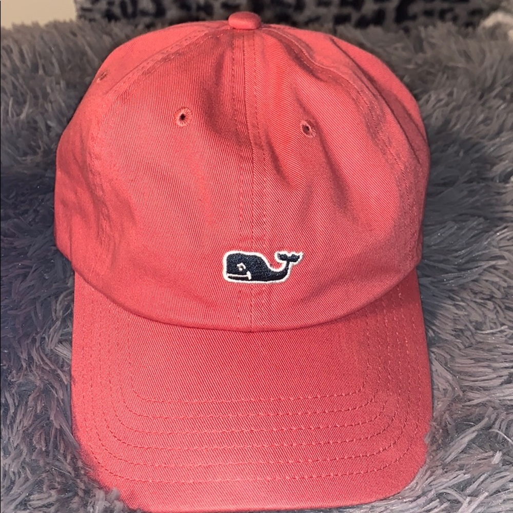 Vineyard Vines Unisex Coral Whale Baseball Hat